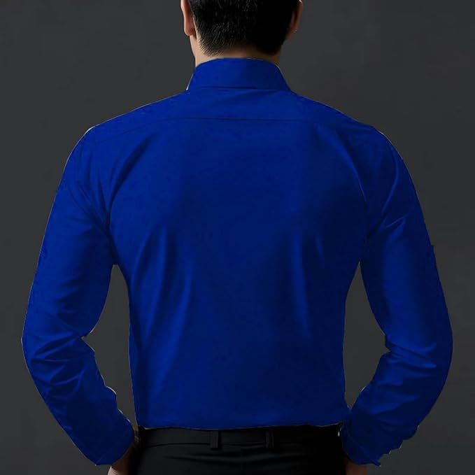 Image of DEELMO Combo of Men's Stylish Solid Satin Casual Shirt for Men Full Sleeves| Poly Satin Silk Shirt Pack of 2