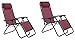 okaffarefatto zimbardi costanza Sedia Pieghevole A gravità Zero, Sdraio per Giardino - Materiale: Textilene - 160 x 110 x 65 cm, Rosso/bordò, con Cuscino poggia Testa, Textilene x 2