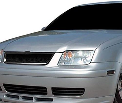Blk Aluminum Mesh Badgeless Front Hood Bumper Grill Grille Abs Jetta 4 Mk4
