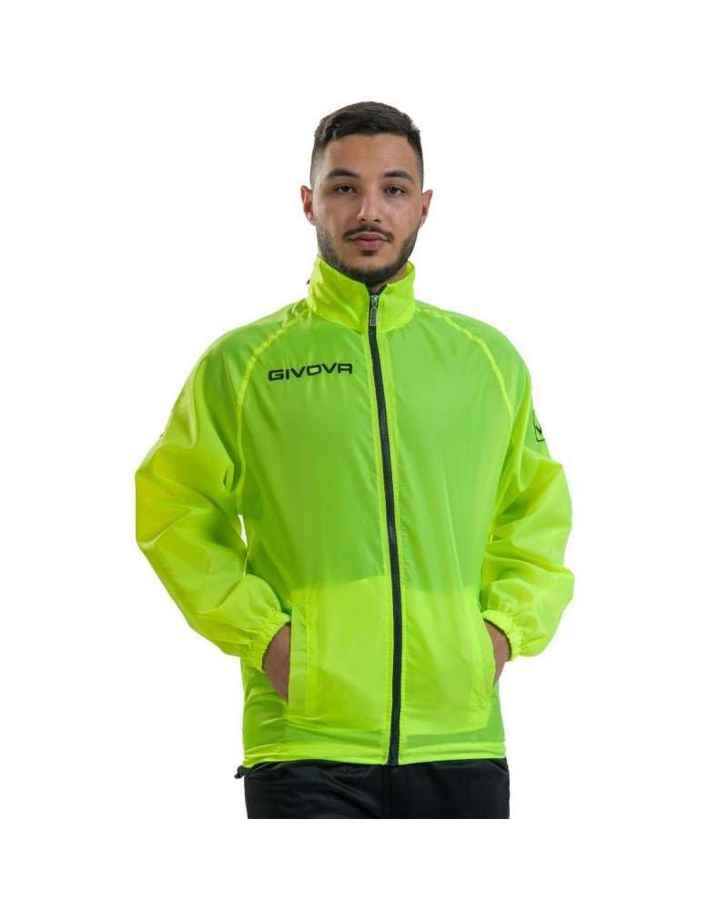 Givova Herren Rain Basico Jacke, gelb fluo, XS