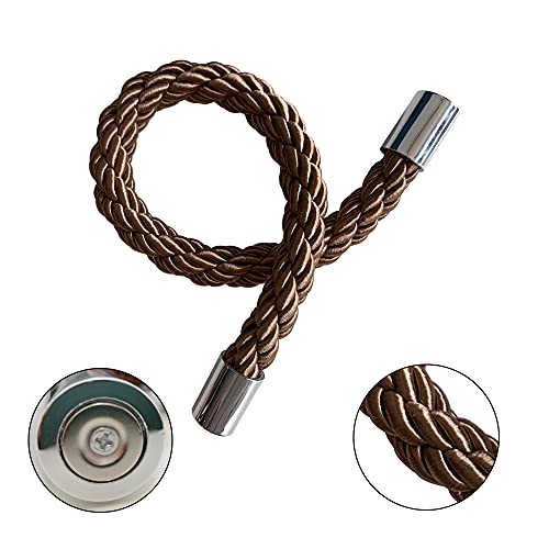 Cawanfly Magnetic Curtain Tiebacks Decorative Window Drapery Holdbacks, 2 Pack Window Drape Weave Tie Back Holders For Blackout Sheer Window Treatment (Coffee, 20Inch) #TOP3