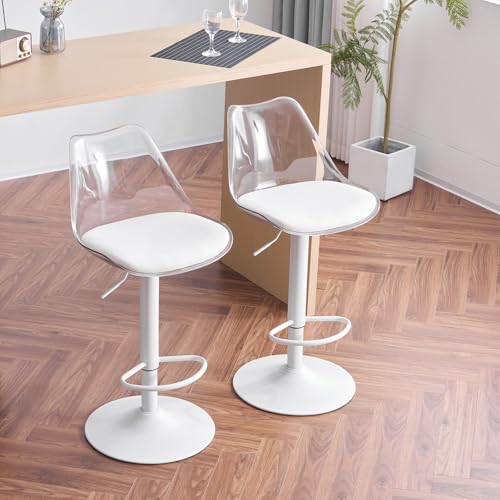 Fiximaster Barhocker Transparent 2er Set, Höhenverstellbare...