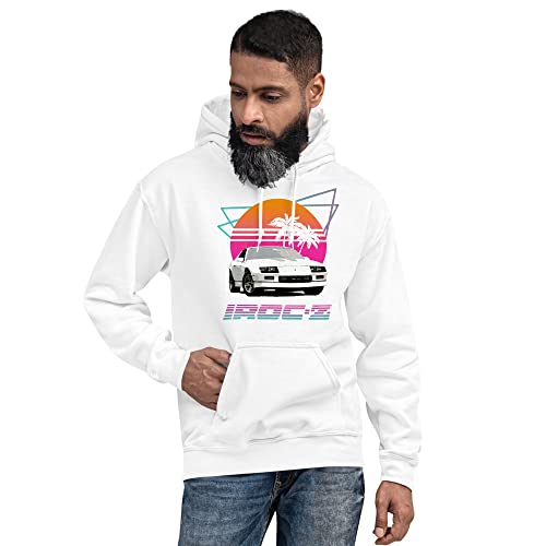 1980's Retro Wave Chevy Camaro IROC-Z Unisex Hoodie White4