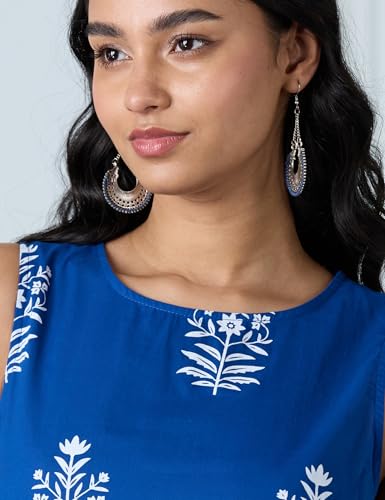 Image of Amazon Brand - Myx Women's Cotton Printed Sleeveless Short Kurti (Available in Plus Sizes)