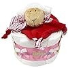 Kleine Windeltorte Kuscheltuch Schäfchen Mia für Mädchen Geschenk zur Geburt, Taufe oder Babyparty.