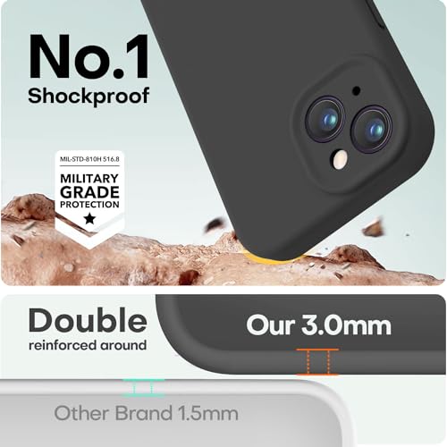 Image of LOVE 3000 Designed for iPhone 14 Case, Premium Silicone with [Soft Anti-Scratch Microfiber Lining] Shockproof Protective Phone Case for Men Women Girls 6.1 inch, Black