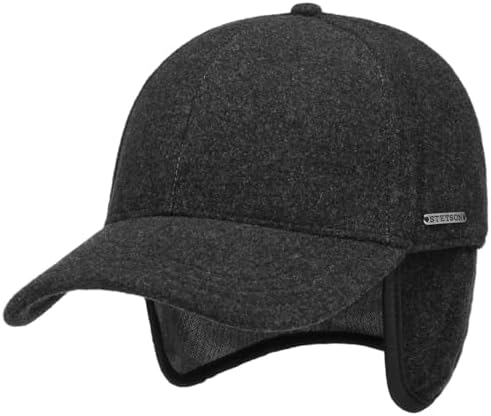 Stetson Casquette Vaby Earflap Femme/Homme - Laine pour l'hiver Ferme a l’Arriere, avec Visiere, Oreillettes, Doublure, Doublure Hiver Automne-Hiver