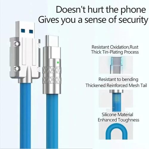 Image of Umake USB-A to Type-C Cable, 100W High-Speed Data Sync, Zinc Alloy Strong Build, Liquid Durable Design, Compatible with Samsung Galaxy S24 Ultra /S24+ /S24 (1 metre)
