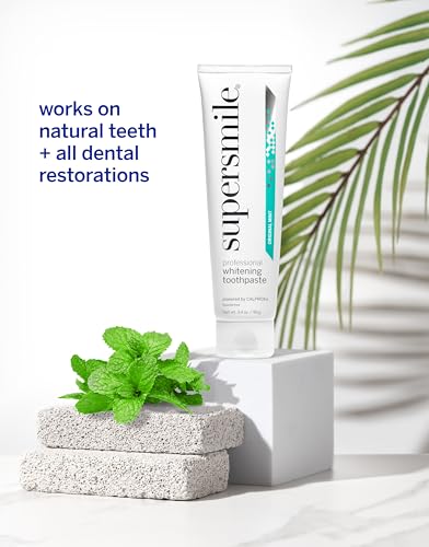 Image of Supersmile Original Mint Whitening Toothpaste, Fluoride-Free, 3.4 Oz | Calprox Powered, Whitens 5.5 Shades in 7 Days, TSA-Approved Travel Size, Signature Wild Mint, Veneer Safe
