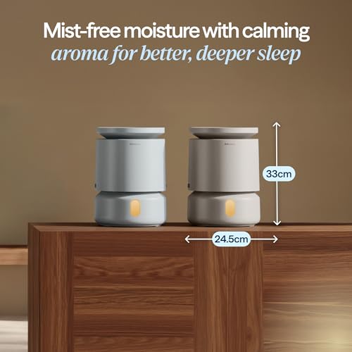 Image of BLUEAIR Room Humidifier - DreamWell - 48Hr Top-Fill Mist-Free InvisibleMist Technology Aroma Stone for Essential Oils and Soothing Mood Lighting - Quiet Operation for Bedroom and Home Use, Grey