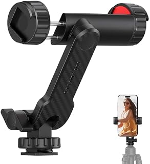 ATUMTEK Uchwyt na statyw do telefonu, uniwersalny adapter do montażu na smartfonie z 2 zimnymi stopkami i standardową śrubą 1/4", obraca się o 360° i nachyleniem 180°, regulowany uchwyt zaciskowy do