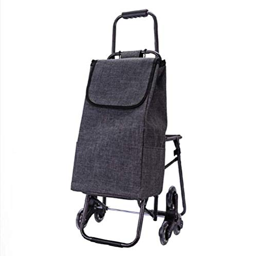 80 kg großer Einkaufstrolley, schwenkbare Vorderräder, leicht, zusammenklappbar, mit wasserdichter abnehmbarer Tasche…
