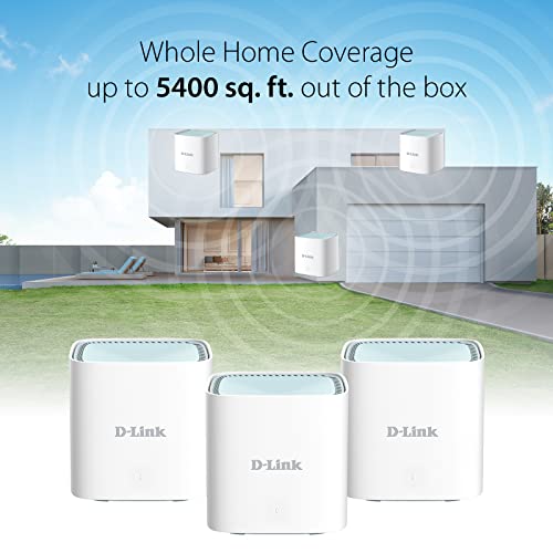 D-Link M15/3, Eagle Pro Ai Mesh Wifi 6 Router System (3-Pack) - Multi-Pack For Smart Wireless Internet Network, Compatible With Alexa And Google, Ax1500 #TOP1