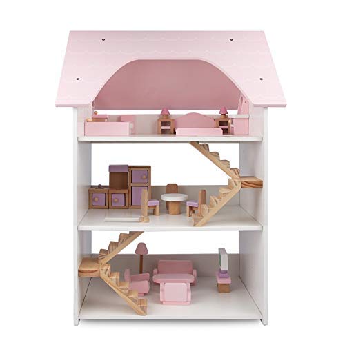 Puppenhaus Spielzeug Haus Modell Große Holzpuppen Haus Prinzessin Haus DIY Puppenhaus 3D Puzzle Für Kinder (Farbe: Pink… – Bild 3