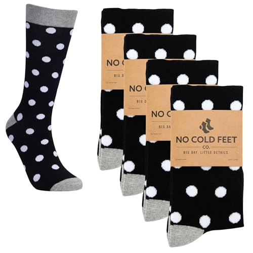 Fun Black Colorful Novelty Socks for Men for Dress Casual Formal Groomsmen Wedding, 4 Pack