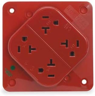 20A 5-20R 125V Receptacle Quad Red - Pack Of 6