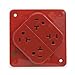 20A 5-20R 125V Receptacle Quad Red - Pack Of 6