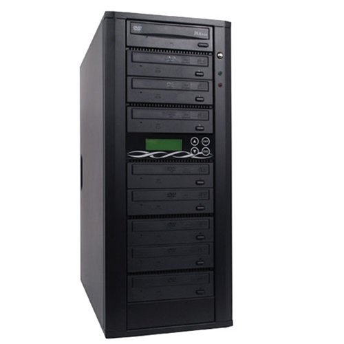 Spartan Edge 1 to 8 Target Multiple DVD/CD Disc Copy Tower Duplicator with 24x Writer Burners (Standalone Video & Audio Back-Up Duplication System) D08-SSP