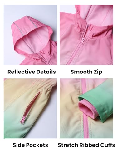 Image of WELAKEN Fleece lined Jackets with Water-Resistance Frabic for Kid's & Toddler II Girl's Rain Jacket & coats
