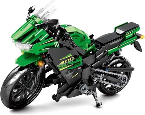 Bloc de Jeu De Construction Adulte Moto, 862 pièces Motorbike Modèle pour Kawasaki Ninja 400, Technique Motorcycle Building Set Cadeau pour Enfants et Adultes