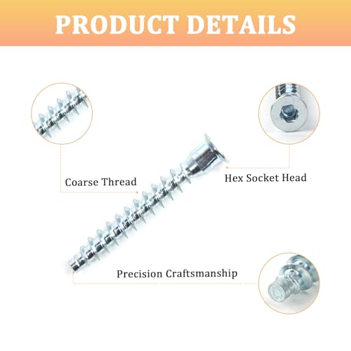 Set de 30 tornillos autorroscantes M6.3 x 50 mm con llave Allen miniatura 3