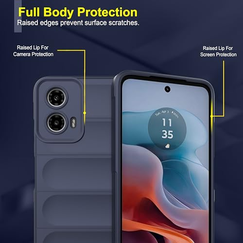 Image of amazon basics Back Case Cover for Motorola Moto G45 5G | Compatible for Motorola Moto G45 5G Back Cover | Liquid Silicon Magic Case with Camera Protection | Sapphire