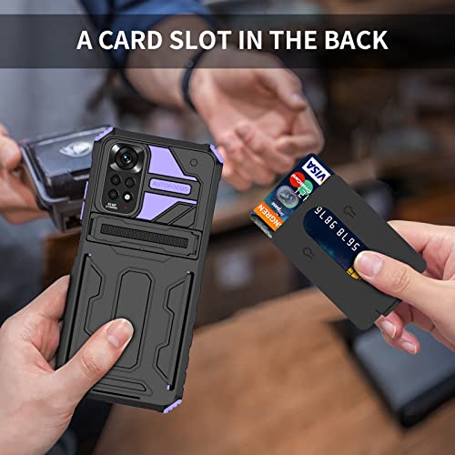 Funda para Xiaomi Redmi Note 11 con tarjetero y soporte morada 5