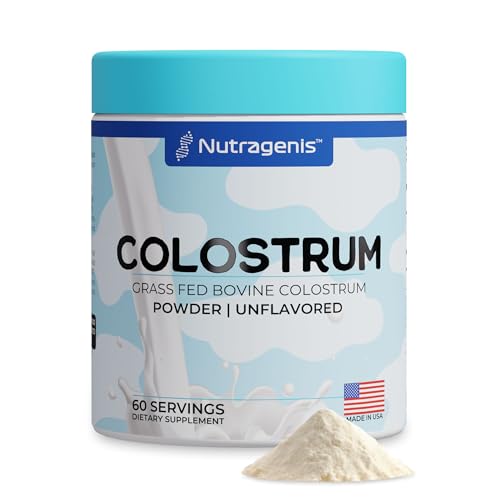 Image of Colostrum Premium Powder for Gut Health, Immunity, Muscle Recovery & Bloating Relief | Grass-Fed Bovine Colostrum with 400+ Bioactive Nutrients & Natural IgG, Unflavored, 60 Servings | Made in USA