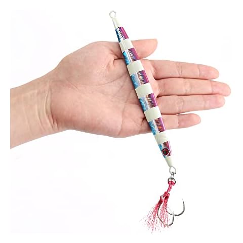 Saltwater Quick Sinking Lead jigs Vertical Jigs Glow Lead Jigs,Artificial Bait Boat Fishing Lures Jigging Lures (Blue(Pack of 1), 5.3oz/150g) Cover
