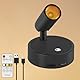 Dehobo USB Aufladbar Akku Spotlight mit Fernbedienung - Wandspots 3 Farbtemperaturen Dimmbar - 350° Drehbare Wandlampe Bilderleuchte Kabellos mit Timing Funktion für Schlafzimmer, Studie, Büro, 1 Pack