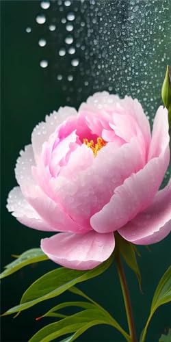 Broderie Diamant Grand Format 200x100cm de Prestige Motif Pivoine ZL-10967