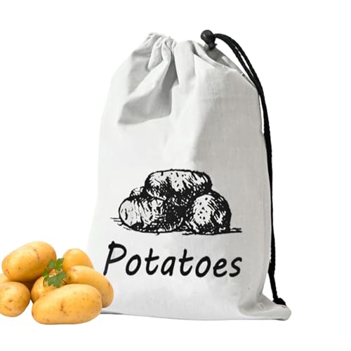 Papas | Bolsa de almacenamiento de patatas de cebolla de lavable - Contenedor grande de alimentos con bolsa de cordón, bandejas de verduras y organizador de cocina para el hogar, refrigerador