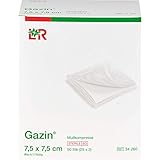 Mullkompressen Gazin Mullkompressen 75 cm x 75 cm, steril, 8fach 25x2 stück, 150 g, Weiss, 50 stück