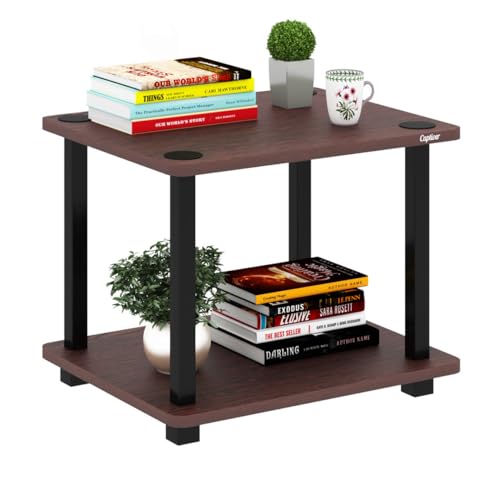 Image of Captiver Samrat Engineered Wood Stool Bed Side Tea Table (38X46X33.4 CM, Wenge) Living Room Kitchen Drying Library Office Corner Shelves Multipurpose Storage Racks Organizer