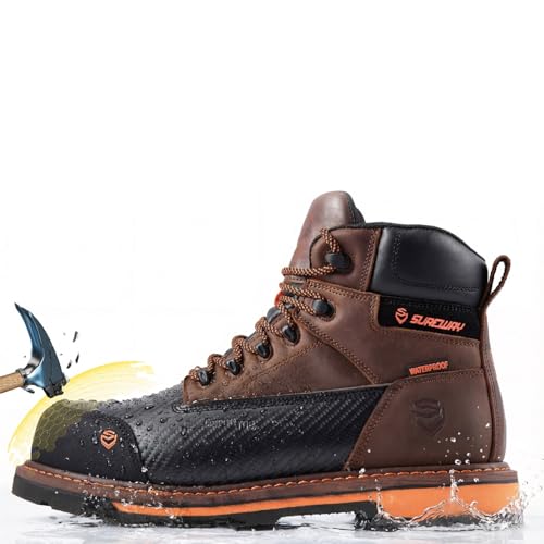 Image of SUREWAY 6in Waterproof Work Boots for Men, Leather, Soft /Composite Toe
