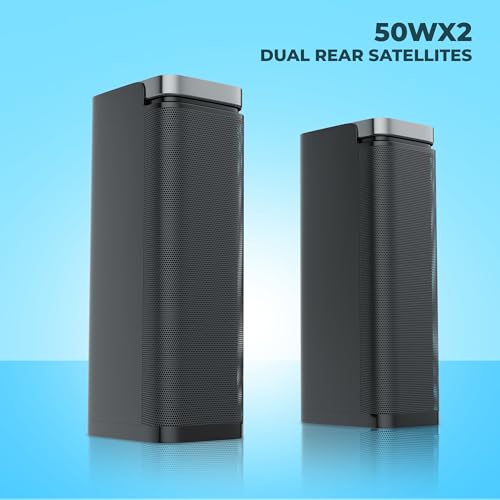 Image of ZEBRONICS JUKE BAR 9530 Pro Dolby Soundbar with 5.1 CH surround sound 340W output, 16.51cm Subwoofer, Bluetooth 5.0, HDMI (ARC), Optical IN, USB, AUX, Dual Rear Satellites, LED Display and RGB LED.