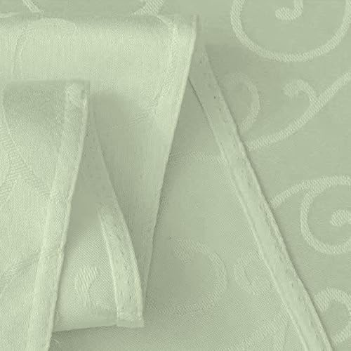 Romanstile Outdoor runde Tischdecke abwaschbar 160 cm Saibeigrün Jacquard – Ansicht 6