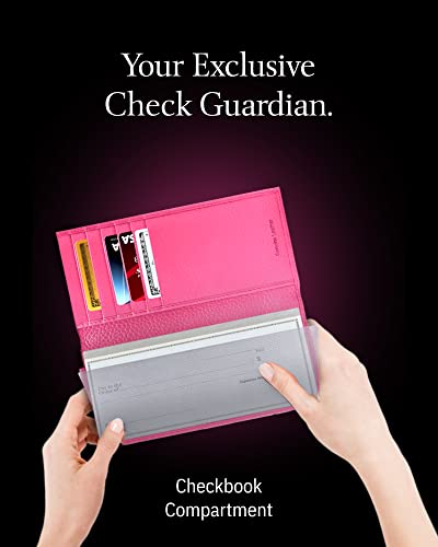 Image of Access Denied Genuine Leather Checkbook Cover For Women & Men - Checkbook Holder For Duplicate Checks Card Wallet RFID