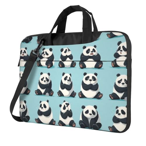 Maletín Panda Poses para Laptop 14 pulgadas impermeable miniatura 1