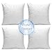 Ashler Outdoor Water Resistant Throw Pillow Inserts Hypoallergenic Standard Square White Polyester Sham Form 18 x 18 Inches, Pack of 4