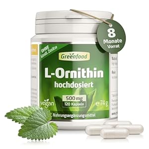 Greenfood L-Ornithin 500mg Kapseln 120 Stück