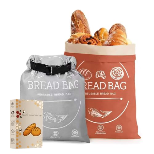 2 Pack Bread Bags for Homemade Loaf (17' x 13') - XL Reusable Sourdough Keeper to Keep Fresh, Pure...
