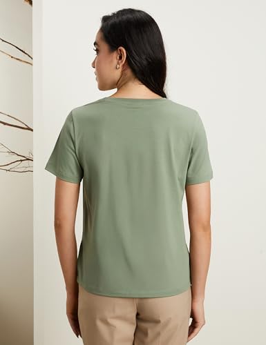Image of Symbol Premium Women's Super Soft Cotton Round Neck Solid T-Shirt (Stylish | Regular Fit) (Available in Plus Sizes)