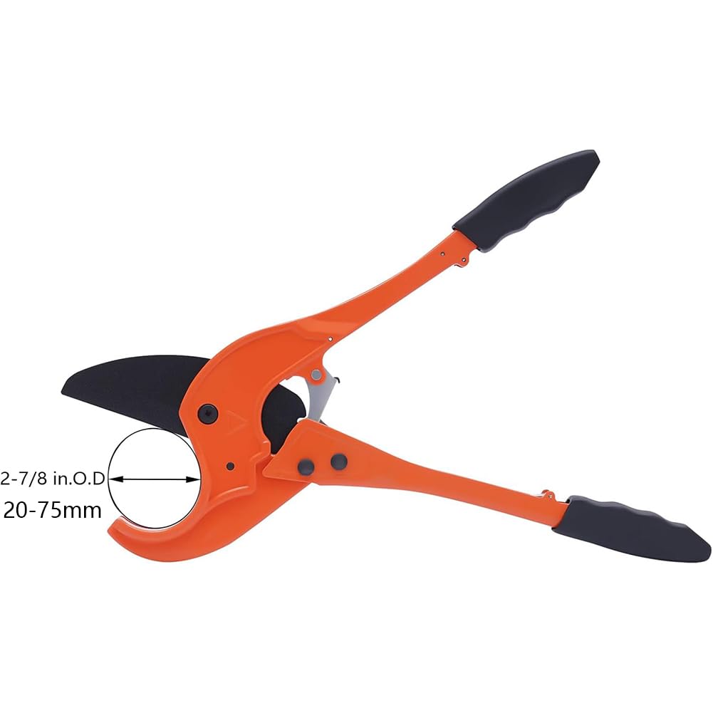 Cortatubos PEX PVC PPR Cortatubos Pesado Carraca Cortatubos 20-75mm Rango De Corte con Cuchillas Reemplazables para Bricolaje Doméstico, Mantenimiento, Fontanero Red,1
