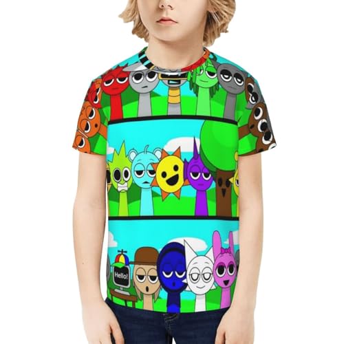 Sprunki T Shirts Crewneck Short Sleeve Fashion Printed Casual Tee Tops