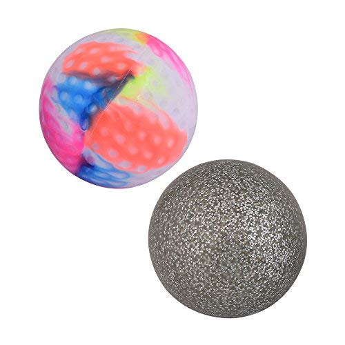Kosma Lot de 2 balles de hockey en PVC pour sports de plein air (multicolore, paillettes argentées)