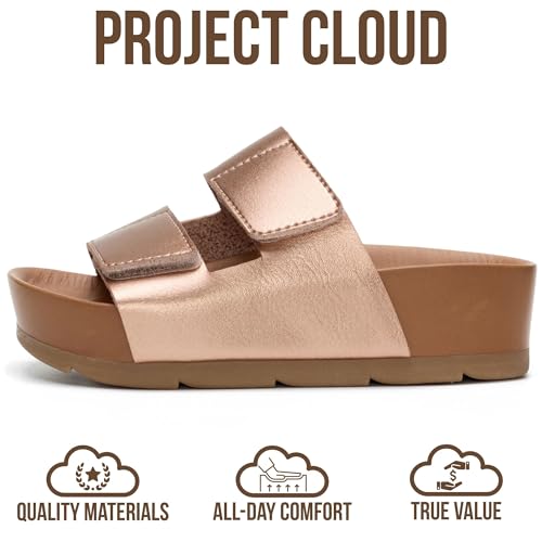Image of Project Cloud Kids Sandals for Girls - Girls Sandals with Adjustable Buckle Closure, Comfortable Plush & Soft Insole w /Wedge Design Non-Slip Outsole
