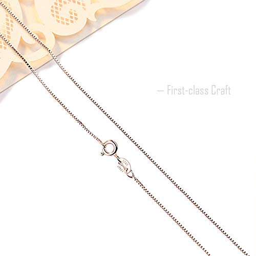 925 Sterling Silver Designer Chain 0.8MM Delicate Italian Box Chain - Super Thin & Strong Lovely Necklaces2