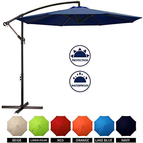 MUCHENGHY 10ft Patio Umbrella - Cantilever Umbrella Hanging Market Umbrella Outdoor Sunbrella Umbrellas
