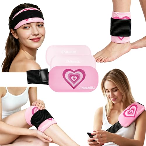 Image of Gel Ice Packs for Injuries Reusable 2 Packs Hot Cold Gel Wrap with Strap